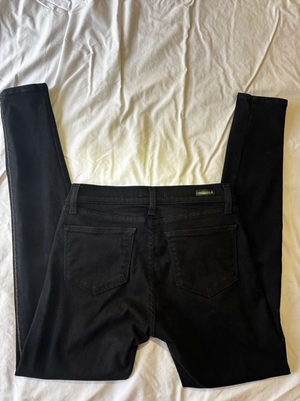 Principle Denim Innovators Black Jeans with Gold Side Stitch Detail